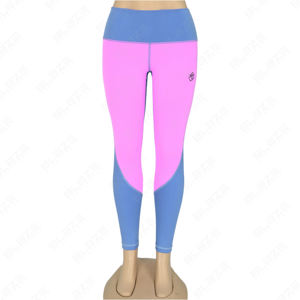 Leggings de yoga taille élastique OEM Vente en gros Pantalon de yoga léger sans couture Leggings à taille haute respirants à panneau de contraste - Product Image 2