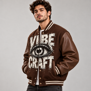 Veste universitaire décontractée de qualité supérieure personnalisée 2027 pour hommes, col montant, streetwear, vêtements d'hiver, service OEM - Product Image 2