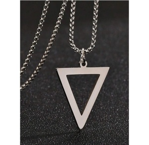 Fábrica al por mayor nuevo 925 Acero inoxidable geométrico triángulo collares colgantes para mujeres joyería de boda regalos de navidad - Product Image 1