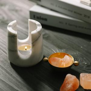 Essential <b>Oil</b> <b>Burner</b> Marble Aromatherapy Diffuser With Gold Inner Cup For Home Decor - Product Image 4