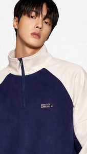 ONETEN APPAREL Sweat-shirt polaire pour homme à col montant imprimé, manches classiques, coupe oversize, décontracté, pour l'hiver - Product Image 6