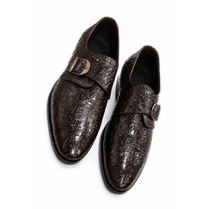 รองเท้าหนังแท้ทรงหัวแหลมแบบ Monk Strap ป้องกันการเจาะทะลุ กันลื่น หัวเข็มขัดคู่ ทำมือ สำหรับฤดูใบไม้ร่วง เหมาะสำหรับใส่ทำงานในออฟฟิศ - Product Image 2