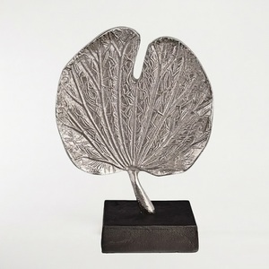 Handmade Glück Good Luck Metal Word Sculpture On Mango Wood Base Silver Cast Aluminium Letters For Modern Living Room <b>Decor</b> - Product Image 6