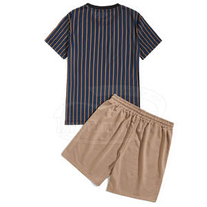 Ensemble de t-shirts d'été pour hommes, coupe ajustée, mode de rue, style décontracté, respirant et confortable, couleur unie - Product Image 2