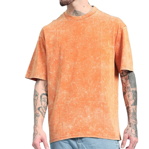 T-shirt pour homme avec logo personnalisé, effet délavé, qualité supérieure, coton lavé, avec étiquette privée OEM, fournisseur en gros - Product Image 4
