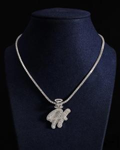 จี้เงินแท้ 925 รูปตัวอักษร H ประดับเพชรโมอิสซาไนต์เต็มตัว ฐานทอง คุณภาพสูง สไตล์ฮิปฮอป - Product Image 4