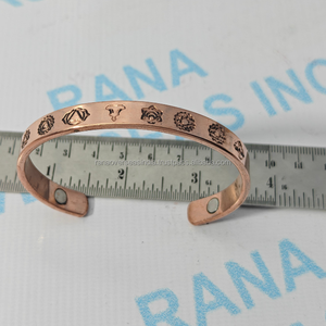 Eco Friendly Modern Pure Copper <b>Chakra</b> Magnetic Bangle Healing Energy Cuff Men Women Adjustable Unisex Metal Handicraft Jewelry - Product Image 1