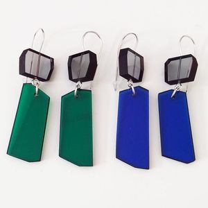 Premium Colorful Resin Pendant <b>Earrings</b>, Unisex Christian Cross & <b>Wing</b> Design with Diamond Accents | Geometric Religious Jewelry - Product Image 4