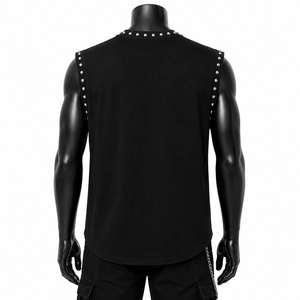 SHY SPORTS Custom <b>Black</b> Graphic <b>Tank</b> <b>Top</b> 100% Cotton Soft Fabric New Trendy Design Sleeve Less T Shirt For Unisex Wear - Product Image 6