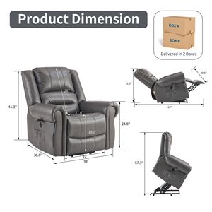 Sofá Cama de Terciopelo con Reposapiés y Portavasos, Sillón Reclinable para Sala de Estar, Patas Metálicas Extraíbles, Categoría de Producto: Sillón de Masaje - Product Image 2