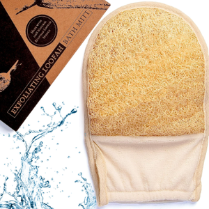 Gants de bain exfoliants en loofah de qualité supérieure, gant de douche écologique botanique pour une peau lisse, un nettoyage en profondeur et une thérapie spa bio - Product Image 2