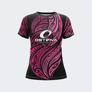 Camiseta de Manga Corta para Mujer, Tejido de Punto, Ligera, Transpirable, de Secado Rápido, Diseño Tribal, Cuello Redondo - Product Image 2