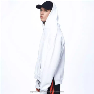 Men Heavyweight Oversize Plain Hoodies Custom Logo Streetwear Cotton <b>Drop</b> Shoulder Pullover Street Style Hoodies - Product Image 4