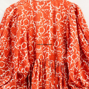Beautiful floral Cotton <b>Block</b> <b>Printed</b> dress Dress For Casual wear Hand <b>Block</b> <b>Printed</b> Dress - Product Image 5