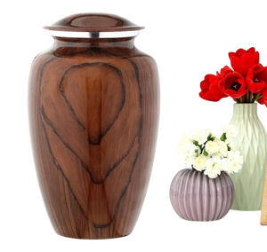 Wooden Ash Urn <b>Keepsake</b> Cremation Urn Round <b>Memorial</b> Container for Cemetery Grave Use - Product Image 5