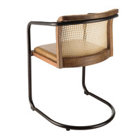 Chaise de bureau en rotin, siège en canne naturelle tissé à la main avec cadre robuste, design ergonomique confortable, idéal pour le bureau à domicile, l'étude