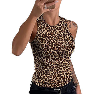 Custom Leopard Print Sleeveless Tunic Tank <b>Top</b> Wholesale Women's Animal Print <b>Flowy</b> <b>Top</b> Mommy and Me OEM Manufacturer Sexy Club - Product Image 1