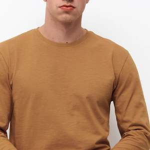 Camiseta de Algodón Grueso para Hombre, Último Diseño, Camiseta de Manga Larga para Hombre, 100% Algodón, Color Sólido, Fabricante de Camisetas Personalizadas OEM - Product Image 4