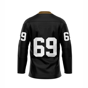 เสื้อฮอกกี้น้ำแข็งแบบซับลิเมชั่นสั่งทำพิเศษสำหรับผู้ชาย แขนยาว คอกลม ระบายเหงื่อได้ดี ผลิตจากโพลีเอสเตอร์ 100% พิมพ์หมายเลขทีมด้านหลัง - Product Image 2