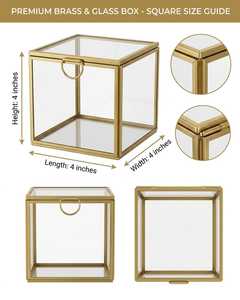 ARTINCO Transparent Glass Brass Jewelry <b>Box</b> Handmade Luxury Trinket <b>Box</b> for Wedding Return <b>Gifts</b> and Keepsakes - Product Image 6