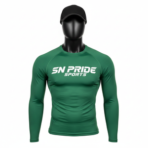 Factory Made Plain Dyed Unisex MMA Rash Guard-Customized Color & Logo Sublimation Printed Long Sleeve Reasonable Prices - Product Image 1