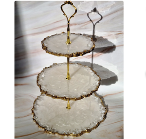Support à gâteau personnalisé en résine écologique, compatible lave-vaisselle, pour présentation d'anniversaire, mariage, table de desserts, pâtisserie, événement - Product Image 3