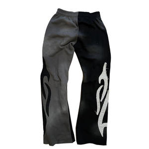 OEM 2026 New Arrival Custom Men Sweatsuit <b>Set</b> 100% Cotton Acid Wash <b>Embroidery</b> Patchwork Hoodie and Sweatpants Tracksuit - Product Image 3
