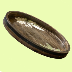 Solid <b>Wood</b> <b>Lazy</b> <b>Susan</b> Swivel Turntable Handmade Multi Use Kitchen Countertop Organizer for Pantry Condiments Holder Serving Tray - Product Image 5