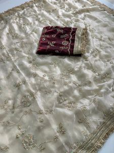 new silk embroidery work <b>saree</b> with lace border festival special <b>saree</b> - Product Image 1