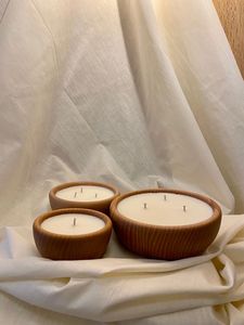 Cuenco de madera natural para velas, ideal para el hogar, bodas, eventos, regalos. Cuenco de madera pulido y liso para velas, para vajilla, restaurantes y cafeterías. - Product Image 5