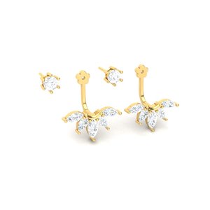 Accessoires féminins haut de gamme en argent pur 925 avec cristaux polonais ronds et finition dorée, idée cadeau pour soirée de gala - Product Image 5