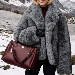 Manteaux en fourrure pour femmes de qualité supérieure, chauds et moelleux pour l'hiver, longs, doux, élégants, style vêtements d'extérieur tendance, manteaux en fausse fourrure élégants - Product Image 3