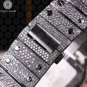 Montre de luxe pour homme Charm Jewells en acier inoxydable, cadran 40 mm, verre cristal, bracelet 20 cm, mouvement mécanique, date automatique, étanche 10 bars - Product Image 2