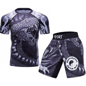 Men's Tiger Print Rash Guard Set Short Sleeve Quick Dry Sport Wear <b>Athletic</b> Training Kit Sublimation Printed - Product Image 3