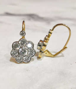 Compre Elegantes Pendientes Colgantes de Moissanita con Diseño Floral Antiguo de 2.2CT, Estilo Vintage para Boda, Chapados en Oro de 14K - Product Image 5