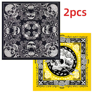 Foulard carré en satin de soie à thème Halloween effrayant, léger, doux et respirant, cache-cheveux et cache-cou pour femme, prix d'usine en gros - Product Image 4