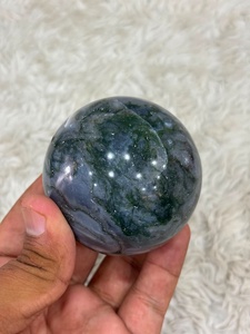 ลูกแก้วอาเกตลายลูกไม้สีครีมส้มและสีเทา พร้อมลวดลายเส้นโค้งที่ซับซ้อน ขัดเงาเป็นรูปทรงกลมและมีเอกลักษณ์เฉพาะตัว - Product Image 4