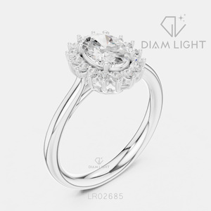 Bague de fiançailles en or blanc 14 carats avec diamant de laboratoire de 1,01 carat, coupe ovale, bague de mariée, certifiée IGI, bijoux fins, cadeau pour femme - Product Image 2