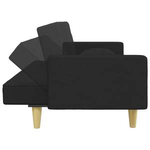 Canapé-lit en tissu noir 100% polyester, standard, avec mousse en bois, design élégant - Product Image 6