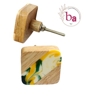 Tiradores de Cajón de Madera y Latón con Incrustaciones de Hueso, Diseño Moderno, Ecológicos, Antioxidantes, Fácil Instalación para Cómodas y Armarios - Product Image 1
