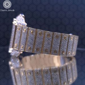 Charm_Jewels Women's Luxury Stainless Steel <b>Watch</b> Rectangle Analog Quartz Dial Sapphire Crystal <b>Diamond</b> Accents Folding Clasp - Product Image 5