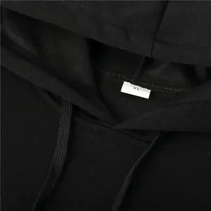 Sweat-shirt à capuche oversize noir en coton et polyester, imprimé, style streetwear, logo personnalisé - Product Image 2