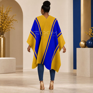 Cosh International Sorority Sisterhood Blue Yellow Spring Autumn Winter New Stylish <b>Women</b> Elegant Cardigan Poncho Cape Shawl - Product Image 4