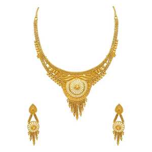 Juego de Joyería de Latón Chapado en Oro de 14K, 18K, 24K, Collares Cortos con Diseño Tradicional, Estilo Dubái, Venta al Por Mayor - Product Image 3