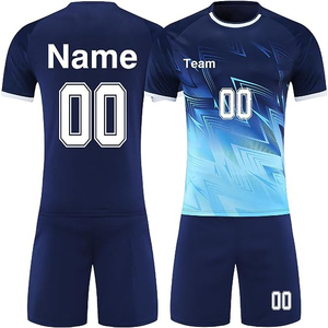 Ensemble d'uniformes de football unisexe personnalisables avec nom et numéro, maillot de football léger en polyester respirant à séchage rapide pour l'été - Product Image 1