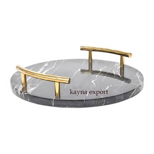 ถาดหินอ่อนทรงกลมสไตล์แฟนซีสำหรับใช้ในเชิงพาณิชย์สำหรับโรงแรมถาดสำหรับตกแต่งหรูหรา - Product Image 2