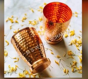 Premium Quality Copper Kashmere Double Wall <b>Straw</b> & Handle Large Capacity Eco-Friendly Drinkware - Product Image 3
