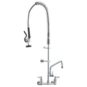Rubinetto da cucina a parete in ottone da 36 pollici con larghezza di installazione di 8 pollici, include doccetta estraibile con beccuccio girevole da 12 pollici, per uso commerciale - Product Image 6