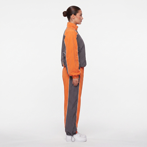 Ensemble de jogging deux pièces pour femme, coupe ample, style sportif, avec fermeture éclair, coupe longue, 100% polyester et nylon - Product Image 3