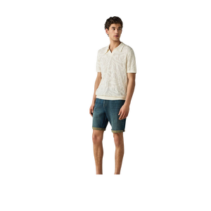 Pantalones Cortos Bermuda de Mezclilla para Hombre, Lavado Claro, Cintura Media, Pierna Recta, Estilo Casual con Bordado, para Verano - Product Image 1